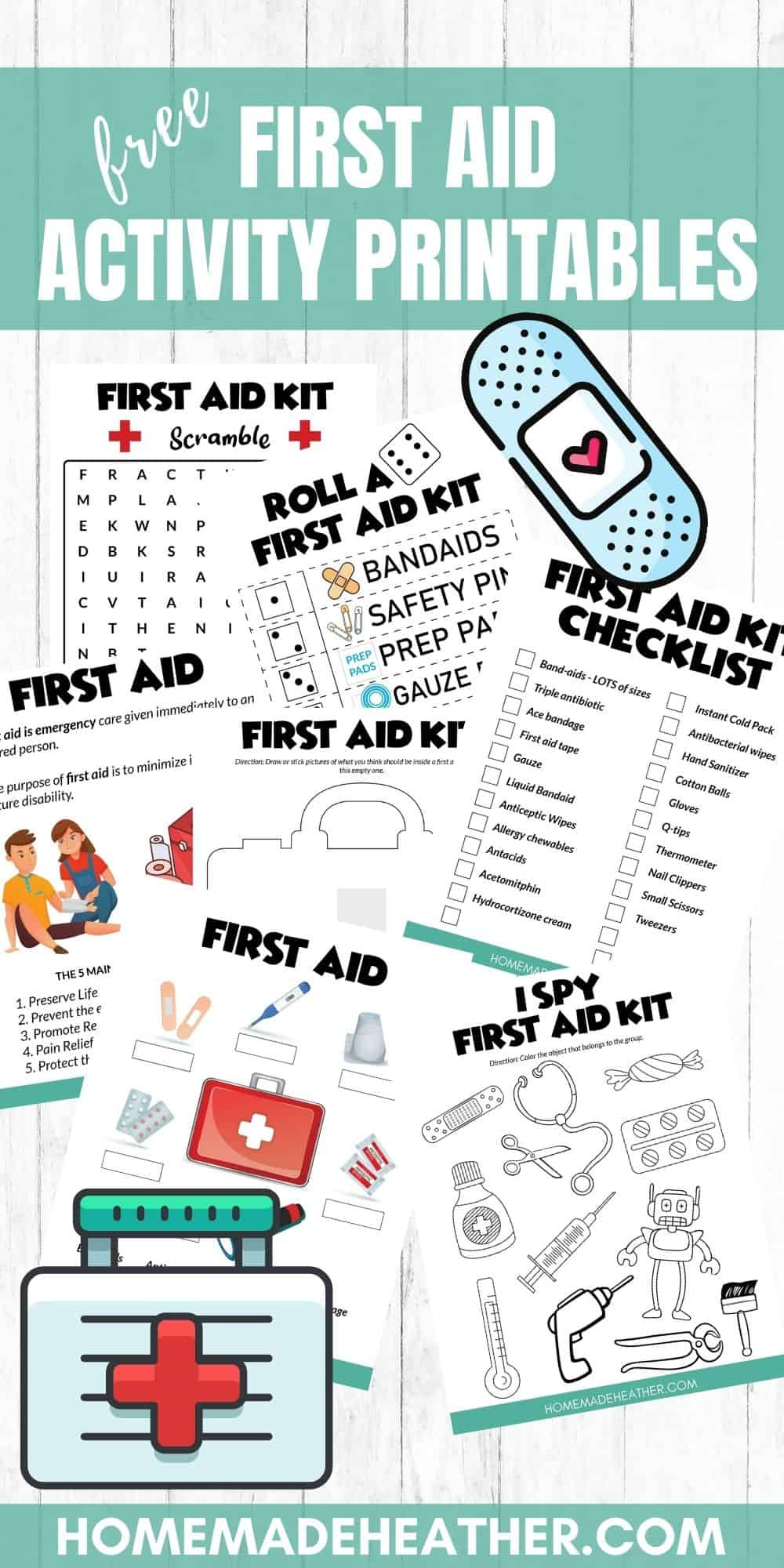 First Aid Activity Printables For Elementary School » Homemade Heather with regard to Printable First Aid Kit Worksheet