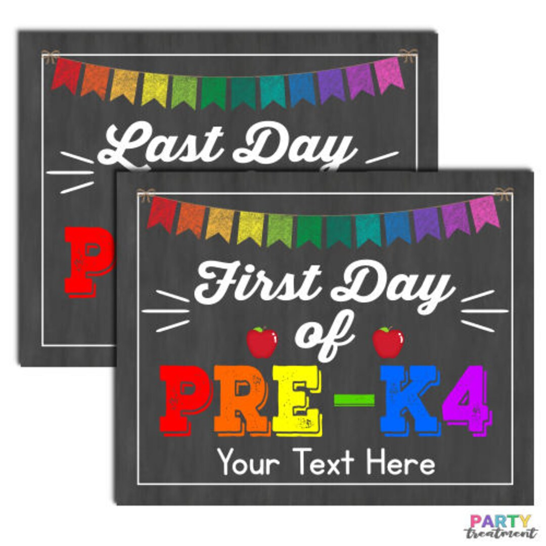First Day Of Pre-K4 School Sign, Instant Download And Editable - Etsy intended for First Day of Pre K 4 Sign Printable