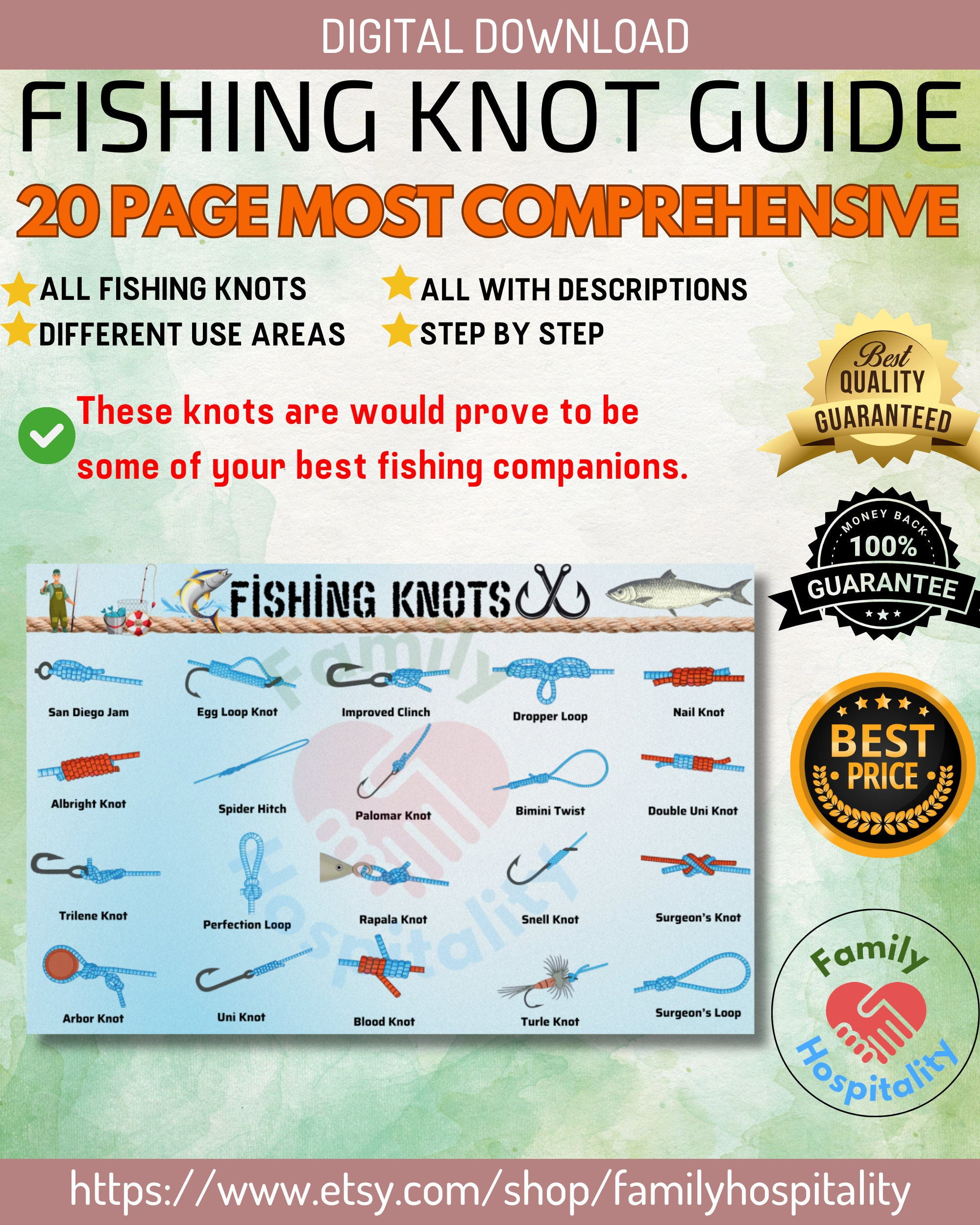 Fischerknoten Printable | Fischerknoten Blech | Effektivste Knoten within Free Printable Fishing Knot Cards