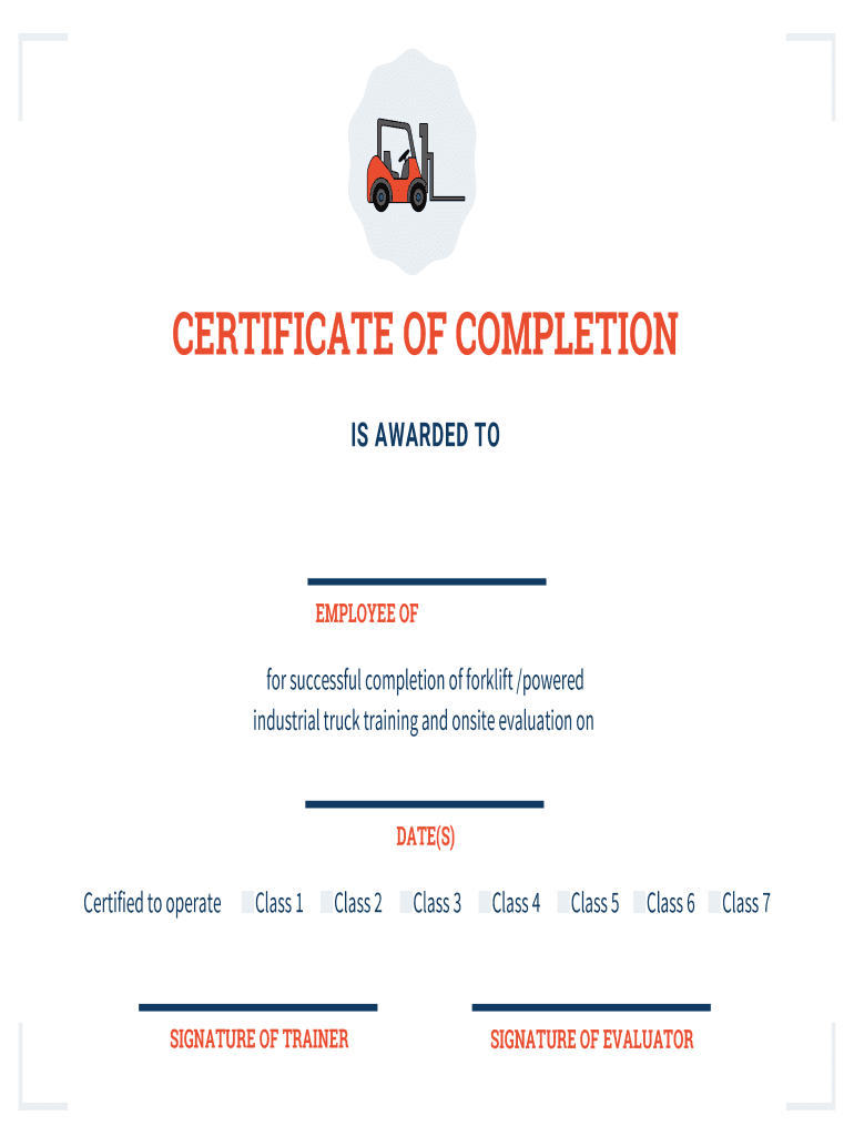 Forklift Certification Paper - Fill Online, Printable, Fillable intended for Free Printable Forklift License