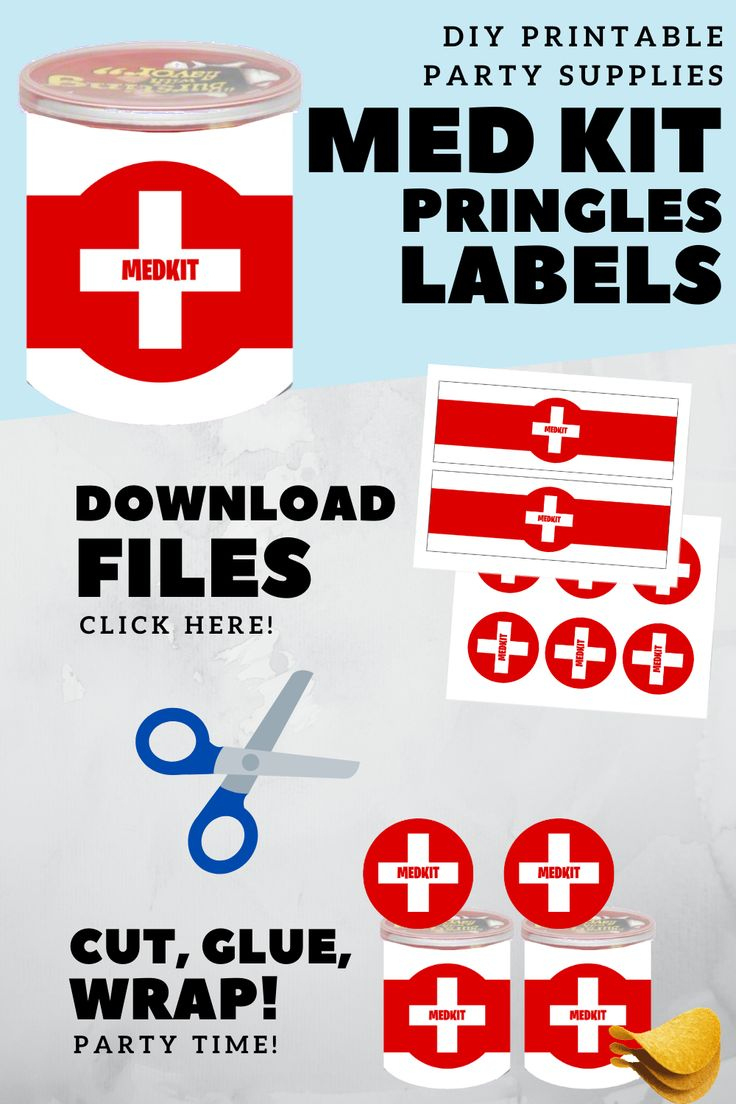 Fortnite Birthday Party 1.3Oz Med Kit Labels For Pringles Cans in Fortnite Medkit Printable Free