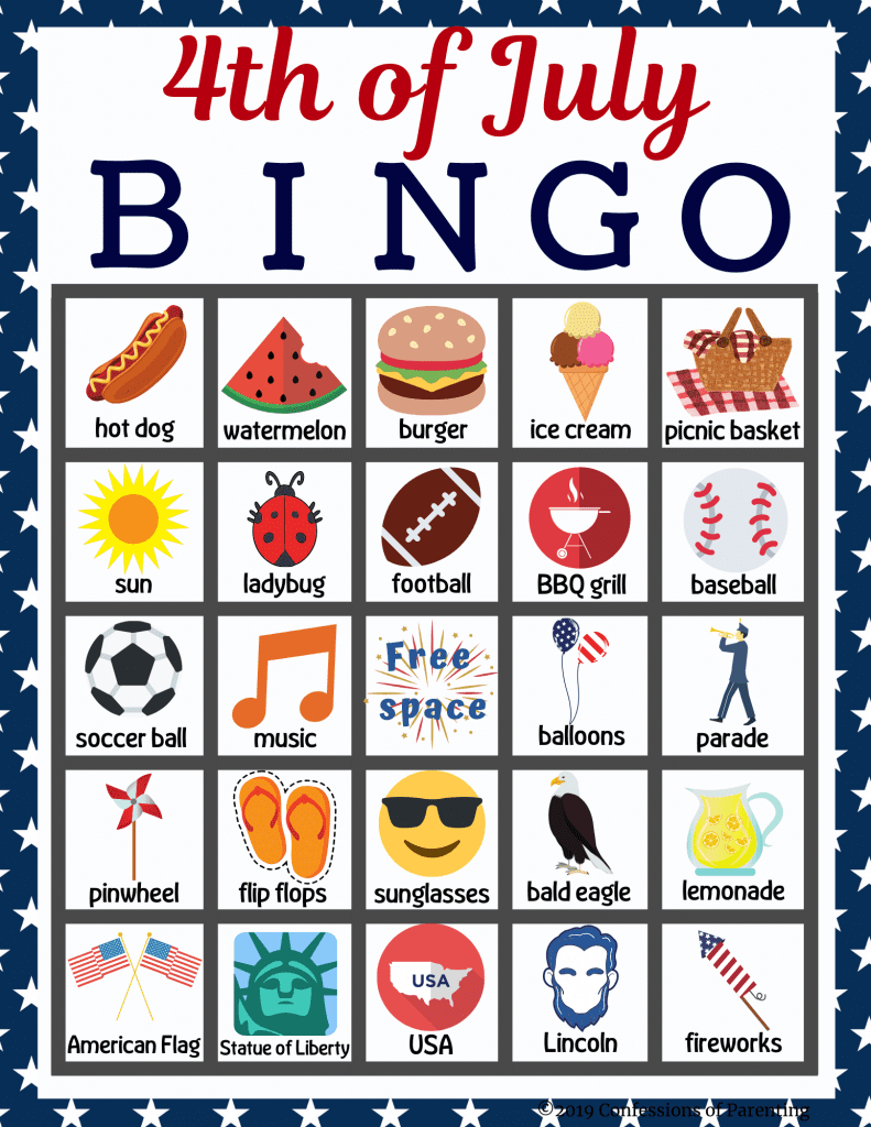 Fourth Of July Bingo Free Printable - Printable Party Favors with regard to 4th of July Bingo Free Printable