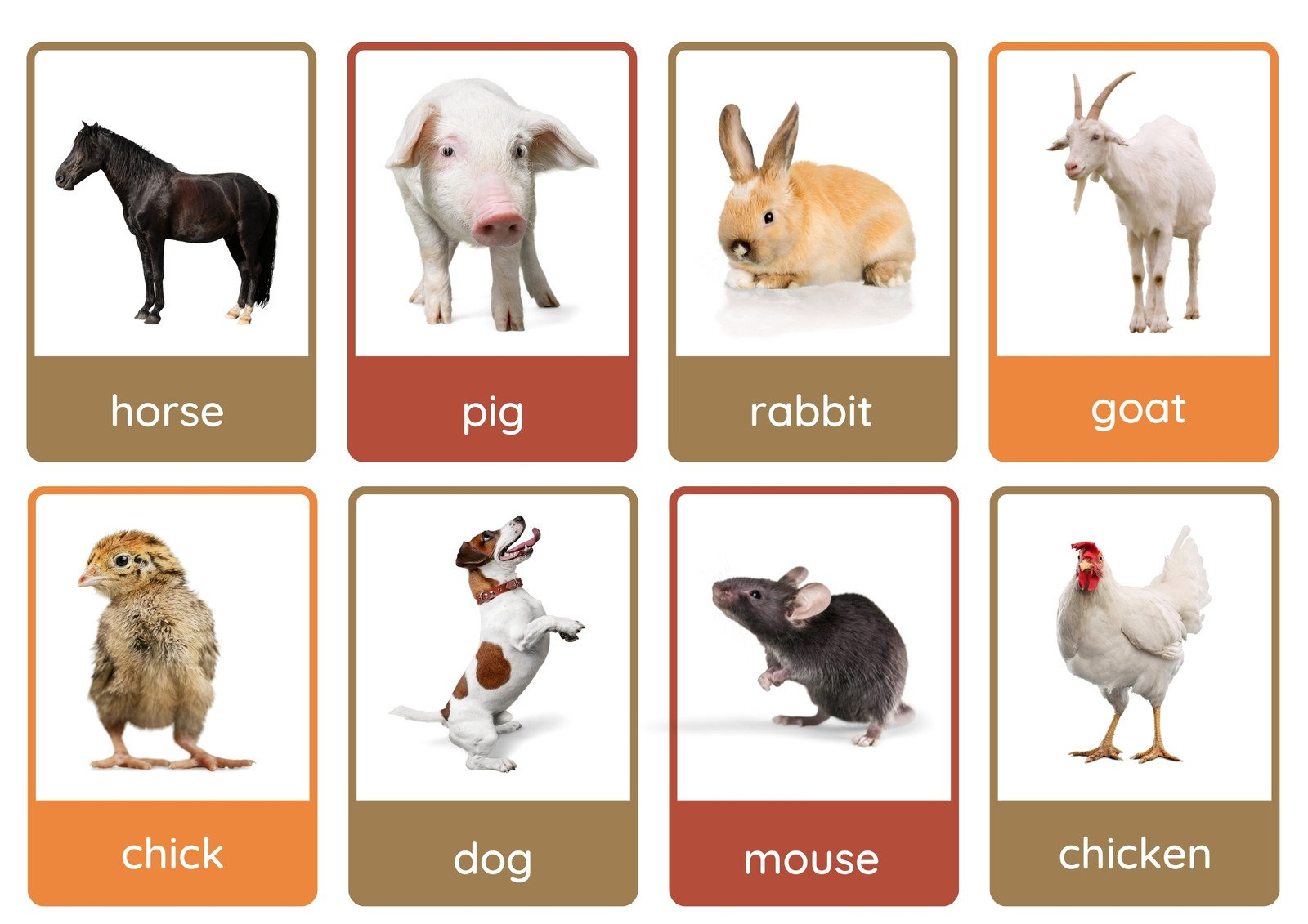 Free Animal Flashcards To Customize And Print | Canva within Animal Flash Cards Free Printable