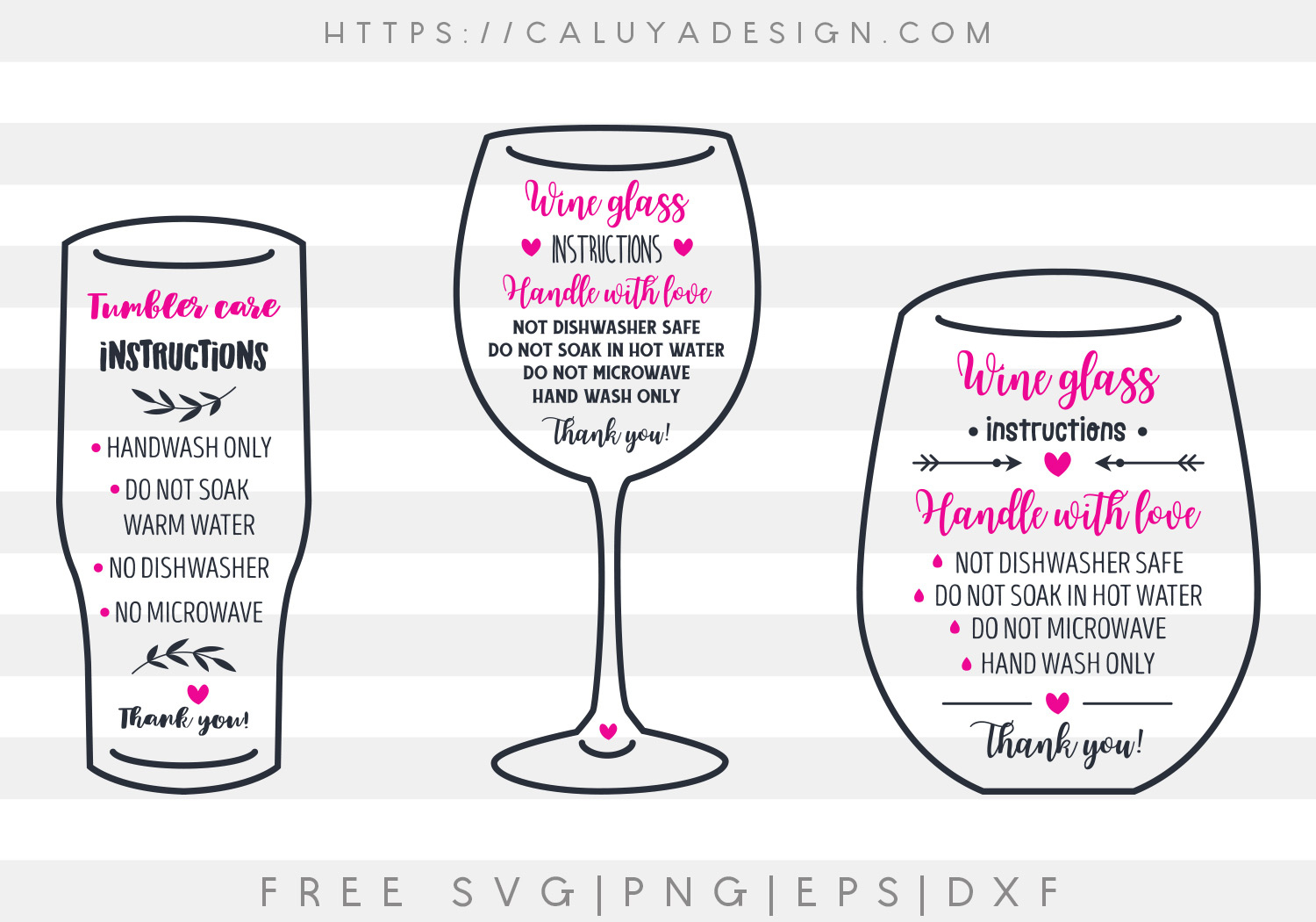 Free Care Card Svg, Png, Eps &amp;amp; Dxfcaluya Design for Printable Care Instruction Cards Free