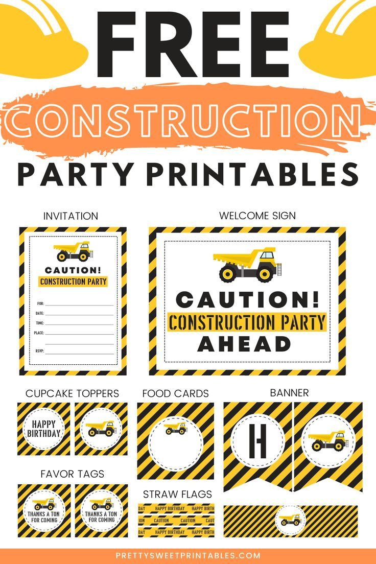 Free Construction Party Printables pertaining to Free Printables Construction Party