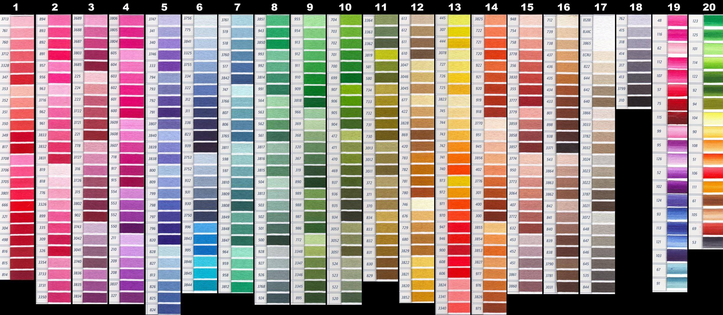 Free Dmc Color Chart regarding Free Printable Dmc Floss Checklist 2025
