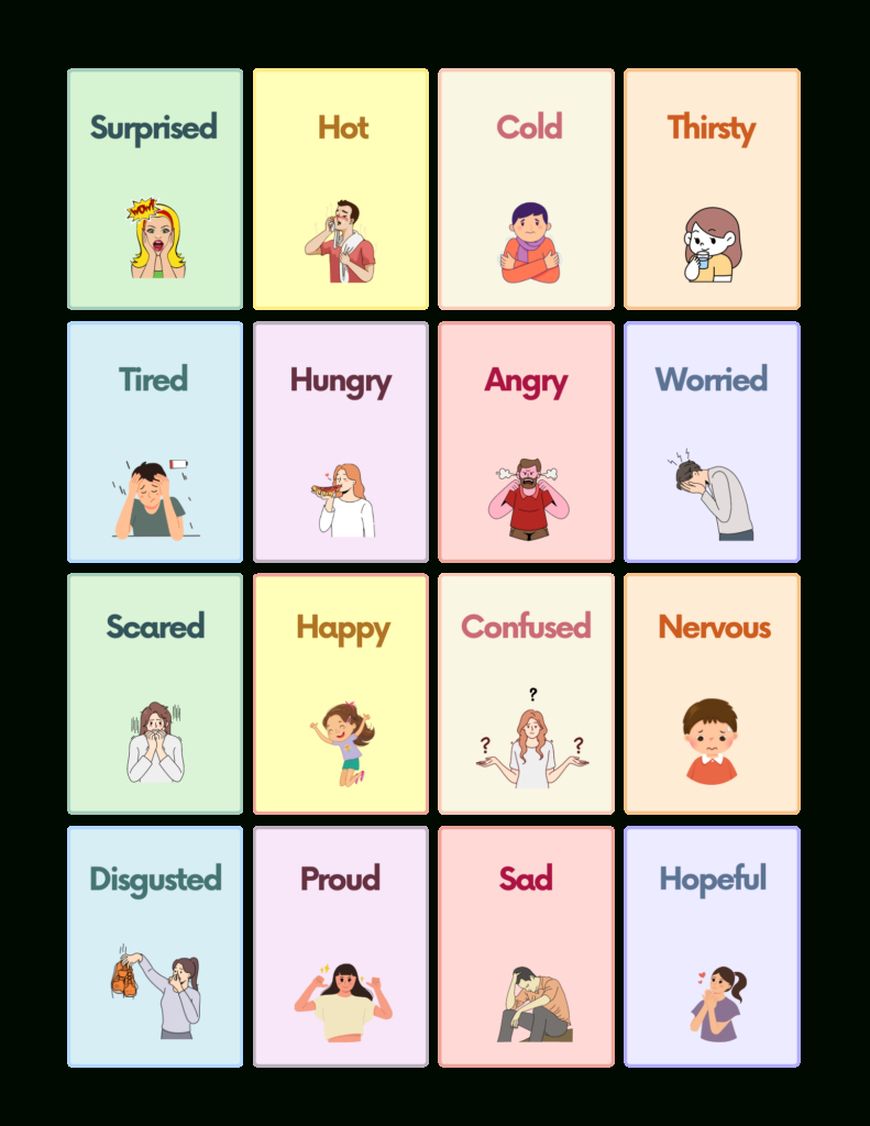 Free Emotions Flashcards For Autism And Speech Therapy | Autistichub with regard to Emotions Flashcards Free Printable