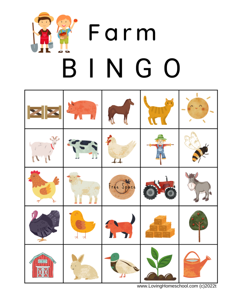 Free Farm Bingo Printables - Lovinghomeschool pertaining to 25 Printable Free Printable Animal Bingo Cards