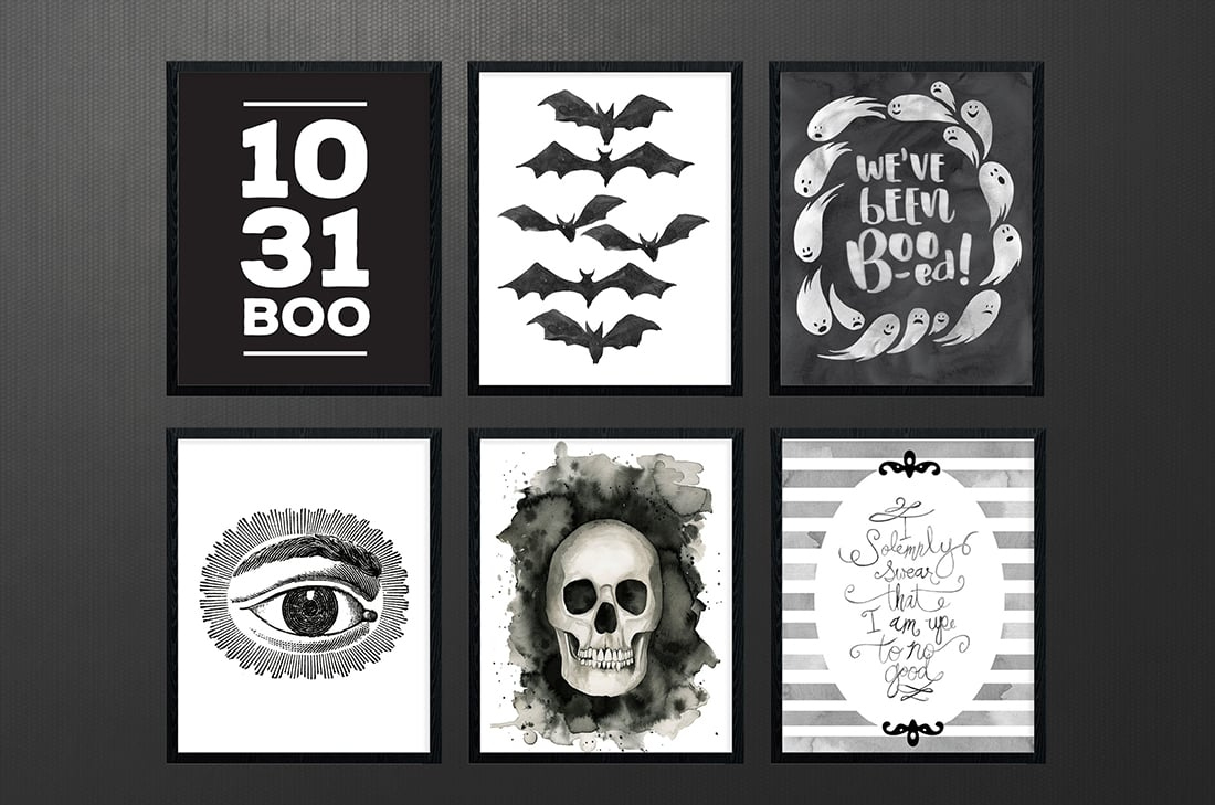 Free Halloween Printables Roundup Vol. 2 • Little Gold Pixel throughout Free Printable Halloween Wall Art