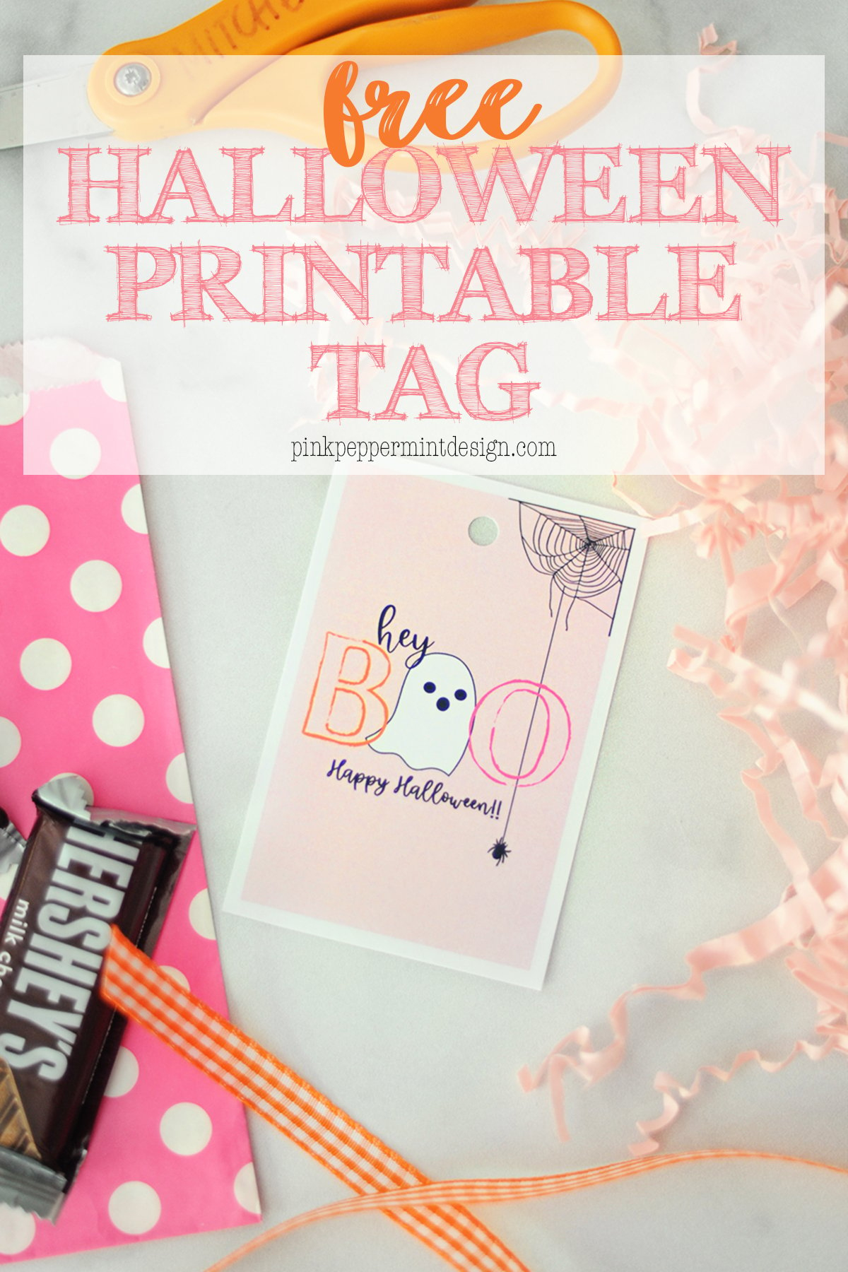 Free Halloween Tag Printable &amp;quot;Hey Boo&amp;quot; — Pink Peppermint Design with regard to Boo Bag Tags Printable Free