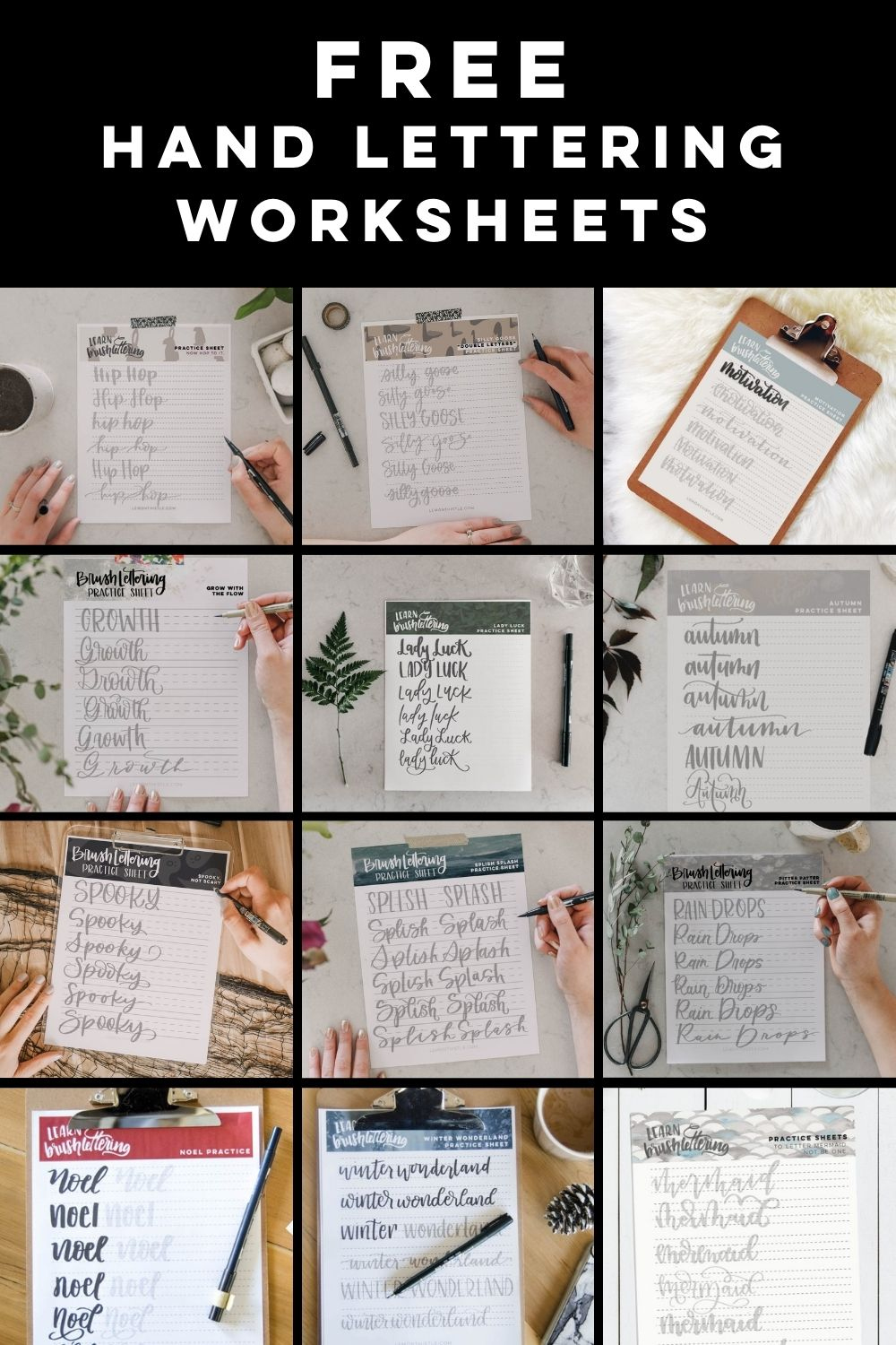 Free Hand Lettering Worksheets - Lemon Thistle with Free Printable Hand Lettering Worksheets