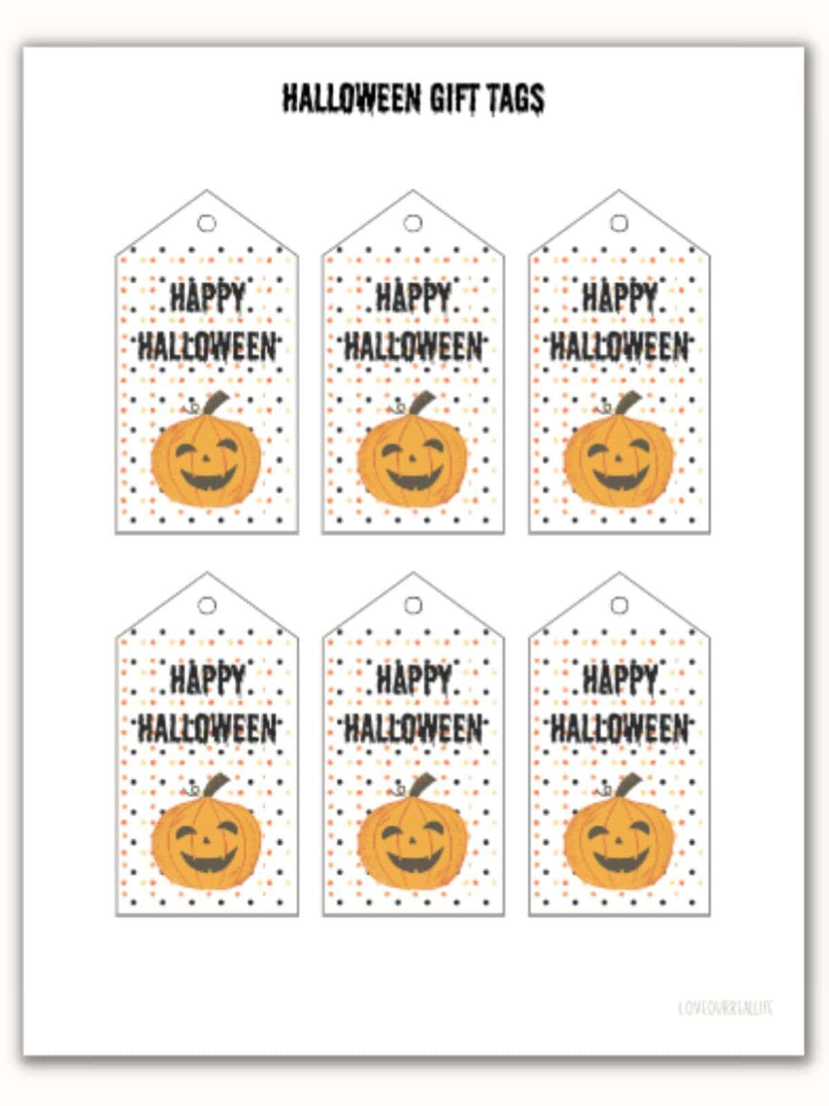 Free Happy Halloween Gift Tag Printables ⋆ Love Our Real Life regarding Free Printable Happy Halloween Tags