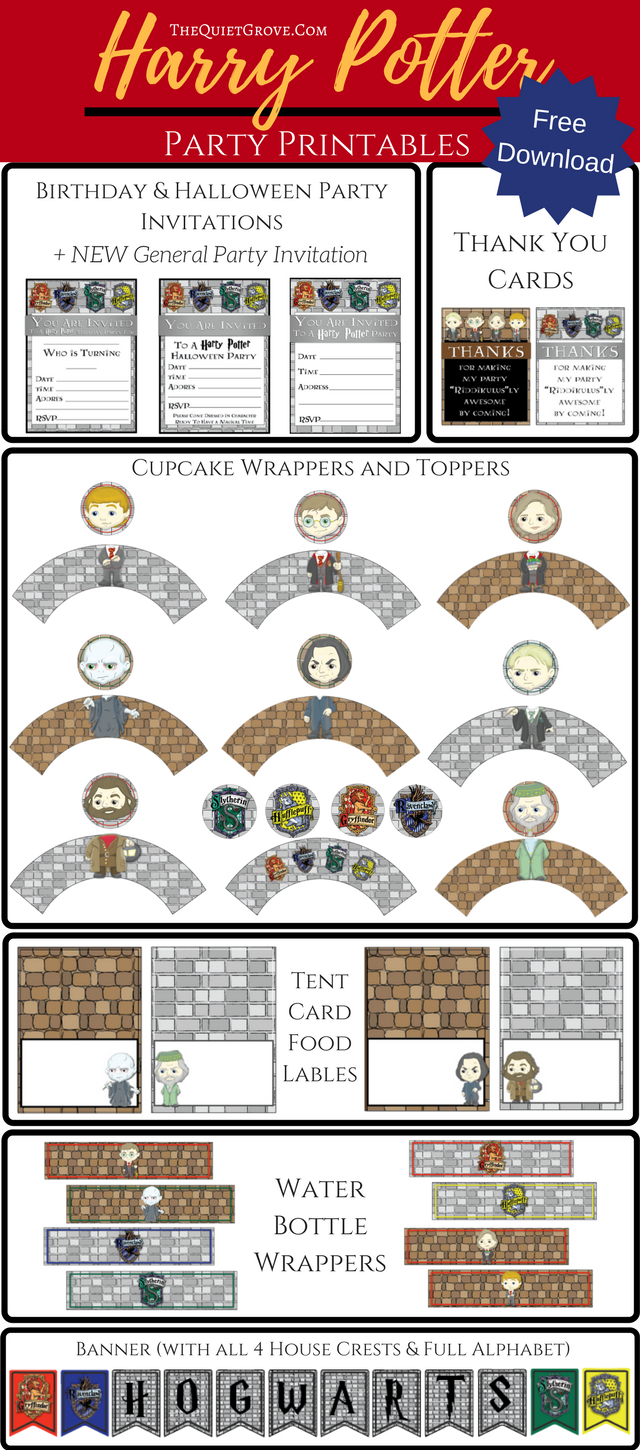 Free Harry Potter Party Printables! ⋆ The Quiet Grove intended for Harry Potter Party Free Printables