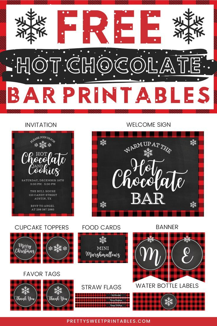 Free Hot Chocolate Bar Printables with regard to Free Printable Hot Cocoa Bar Sign