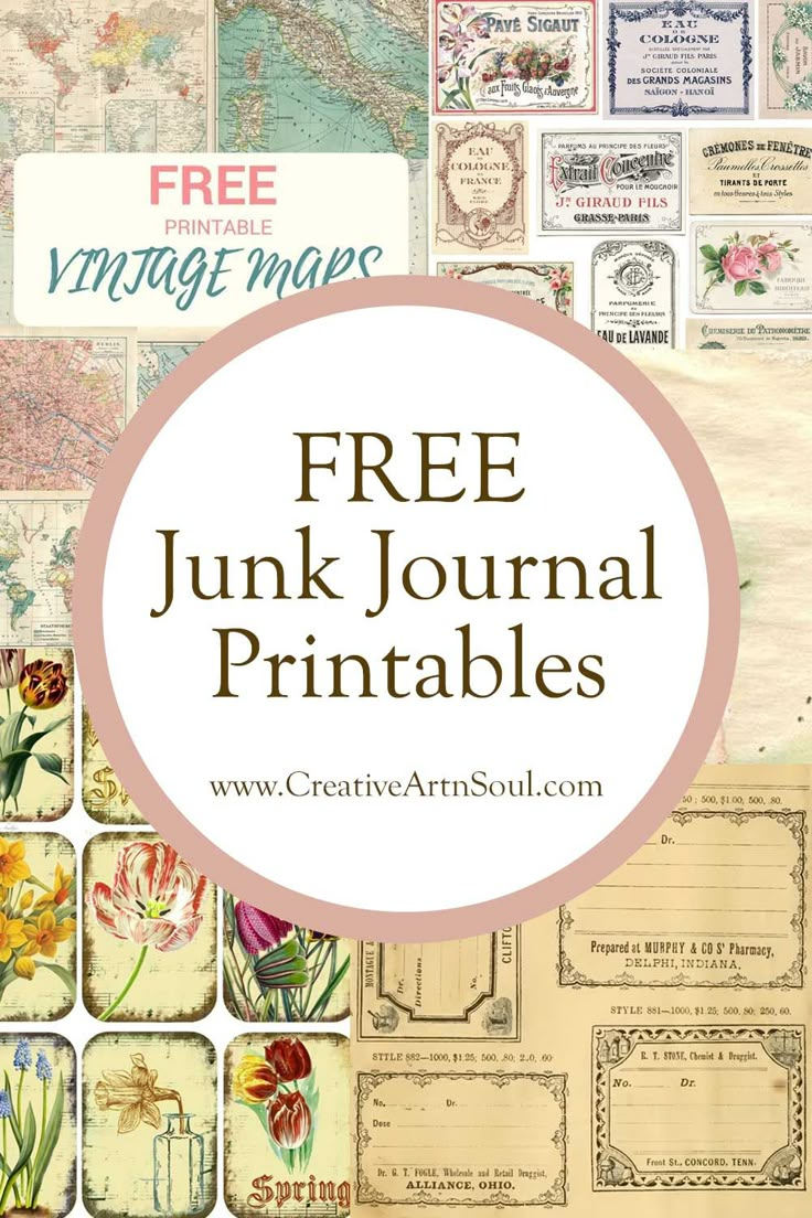 Free Junk Journal Printables regarding Free Printable Junk Journal Printables