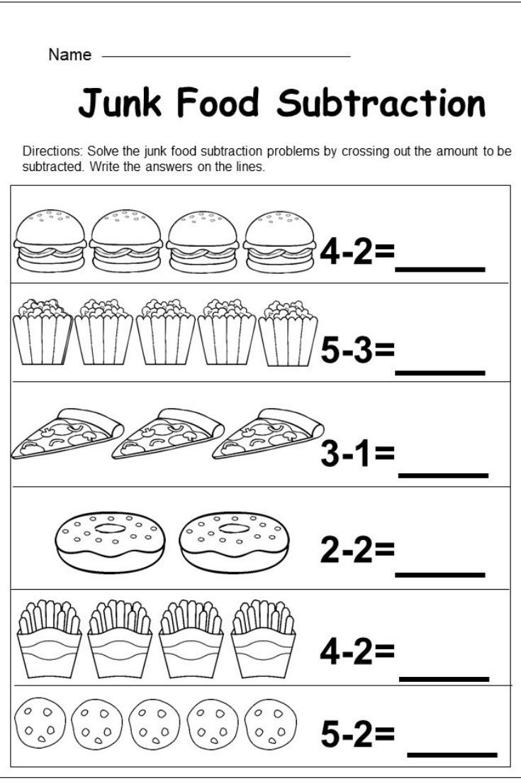 Free Kindergarten Subtraction Worksheet - Kindermomma inside Fruit Picture Subtraction Worksheet