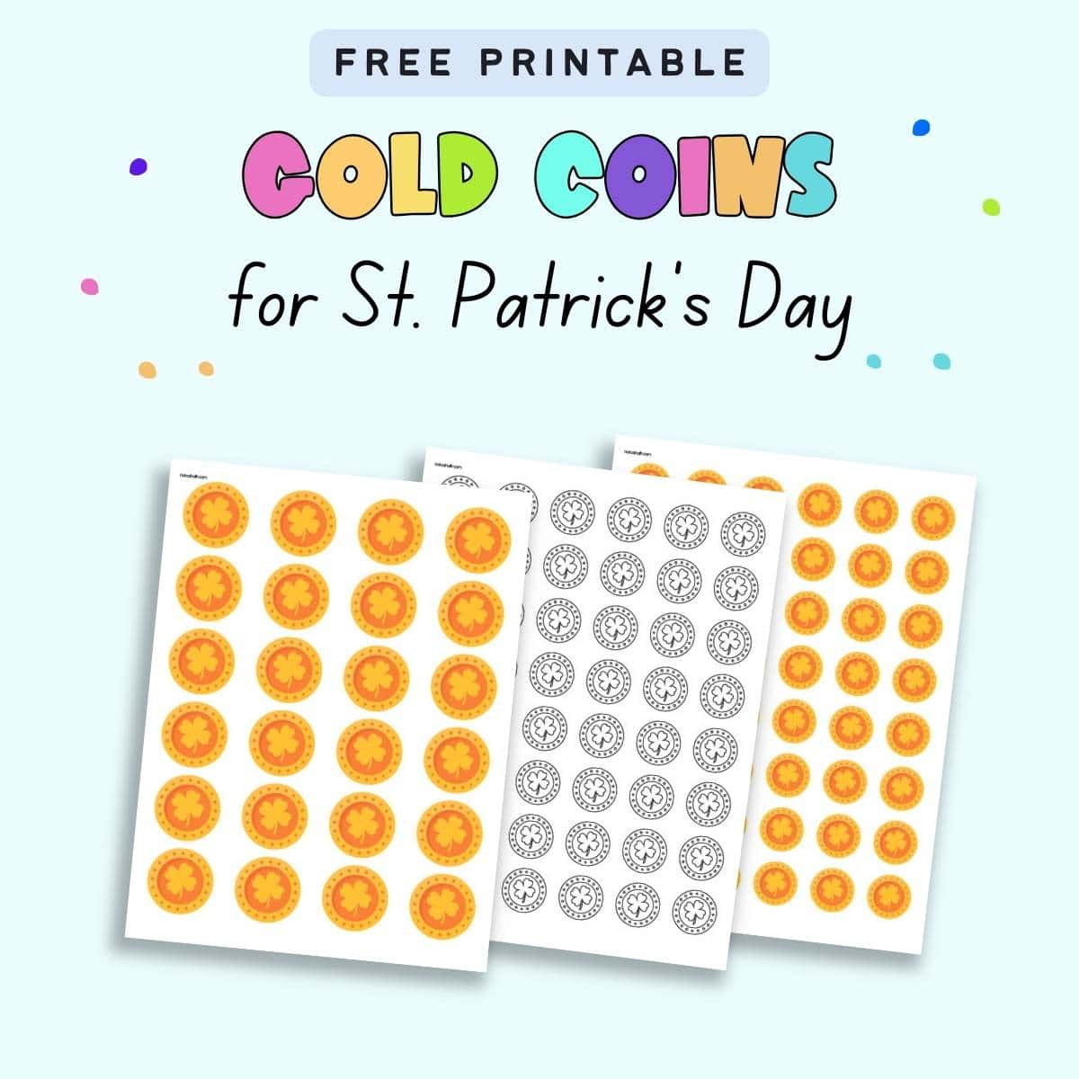 Free Leprechaun Gold Coins Printables - The Artisan Life intended for Free Printable Gold Coins