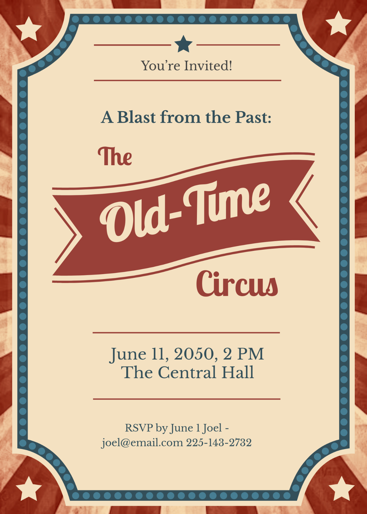 Free Old Time Circus Invitation Template To Edit Online in Free Printable Circus Invitation Templates