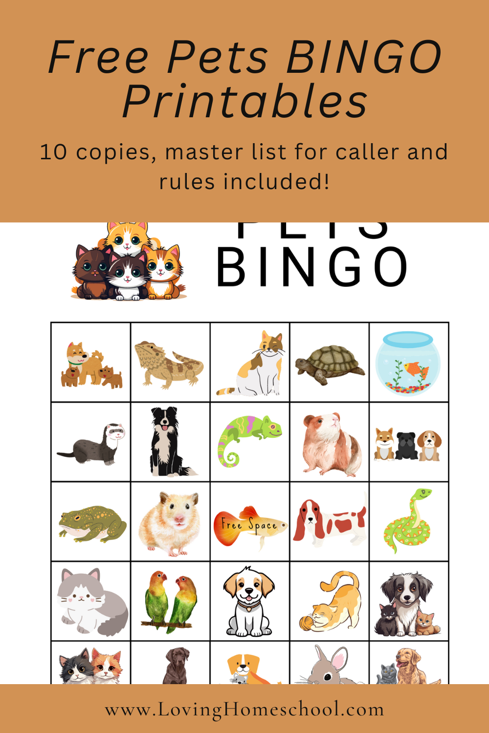 Free Pets Bingo Printables - Lovinghomeschool in 25 Printable Free Printable Animal Bingo Cards