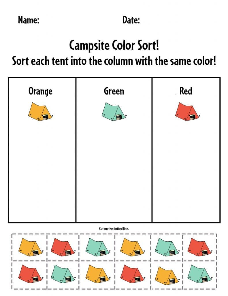 Free Preschool Camping Theme Worksheets! ⋆ The Hollydog Blog inside Free Printable Camping Worksheets For Preschoolers