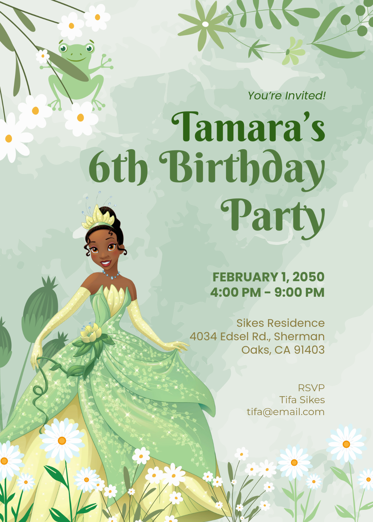 Free Princess And The Frog Invitation Template To Edit Online for Free Printable Princess Tiana Invitation Template