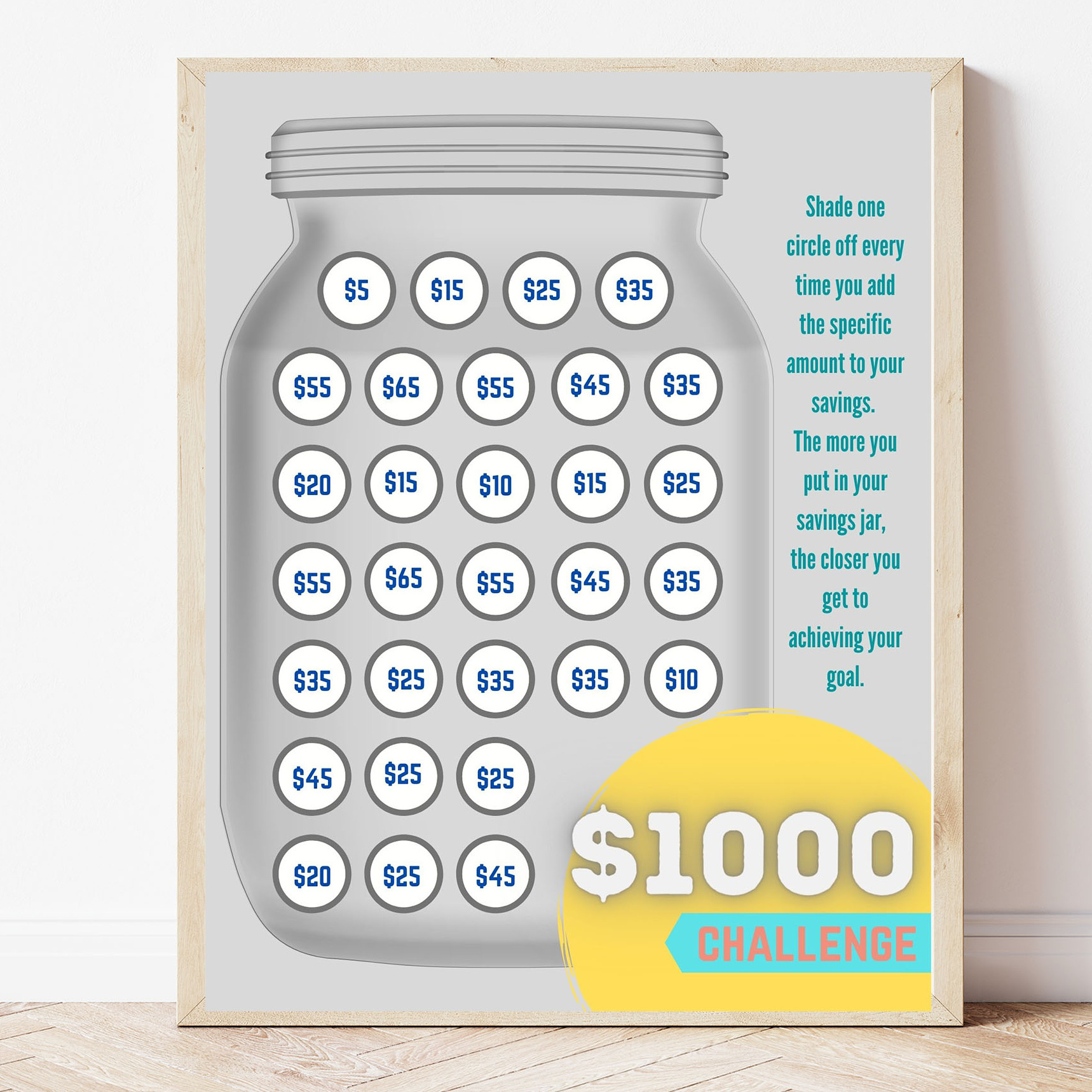 Free Printable $1,000 Challenge - Sweet Pea intended for 1000 Savings Challenge Free Printable