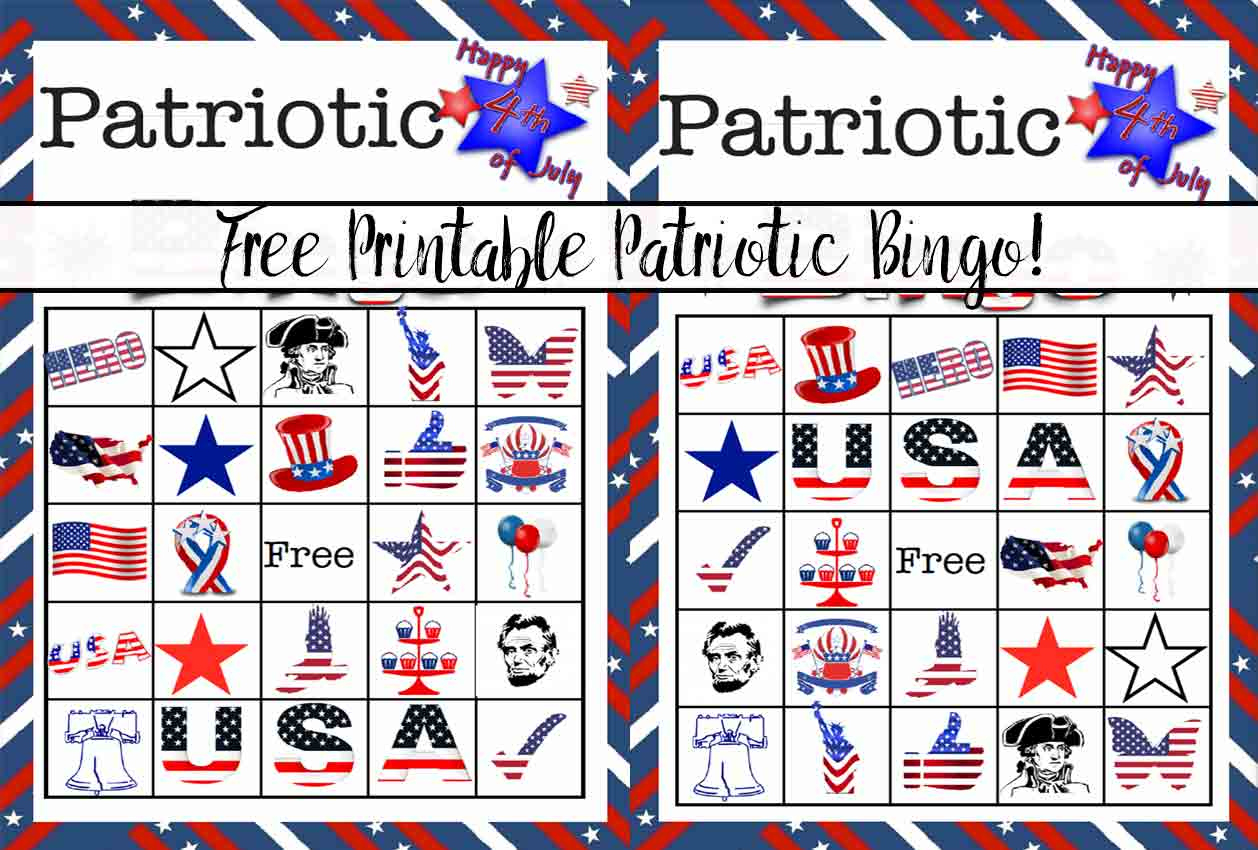 Free Printable 4Th Of July Patriotic Bingo in 4th of July Bingo Free Printable