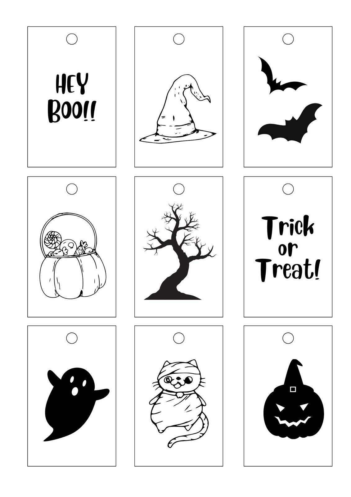 Free Printable And Customizable Halloween Tag Templates | Canva intended for Free Printable Halloween Tags Black and White