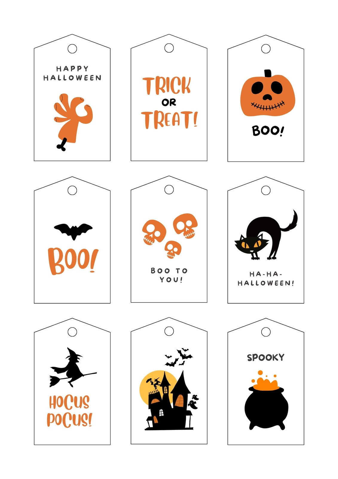 Free Printable And Customizable Halloween Tag Templates | Canva pertaining to Happy Halloween Tags Printable