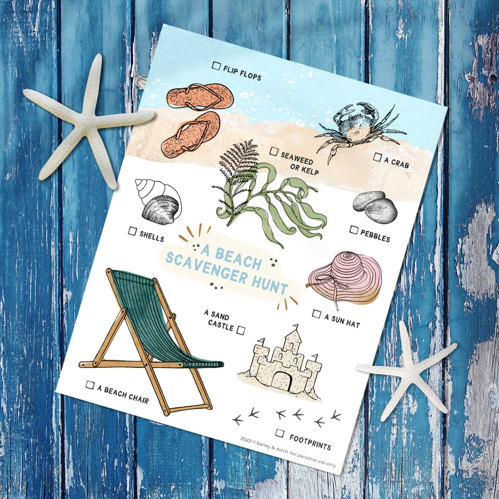 Free Printable Beach Scavenger Hunts For Kids Of All Ages with Free Printable Beach Scavenger Hunt