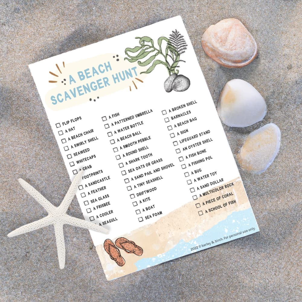 Free Printable Beach Scavenger Hunts For Kids Of All Ages within Free Printable Beach Scavenger Hunt