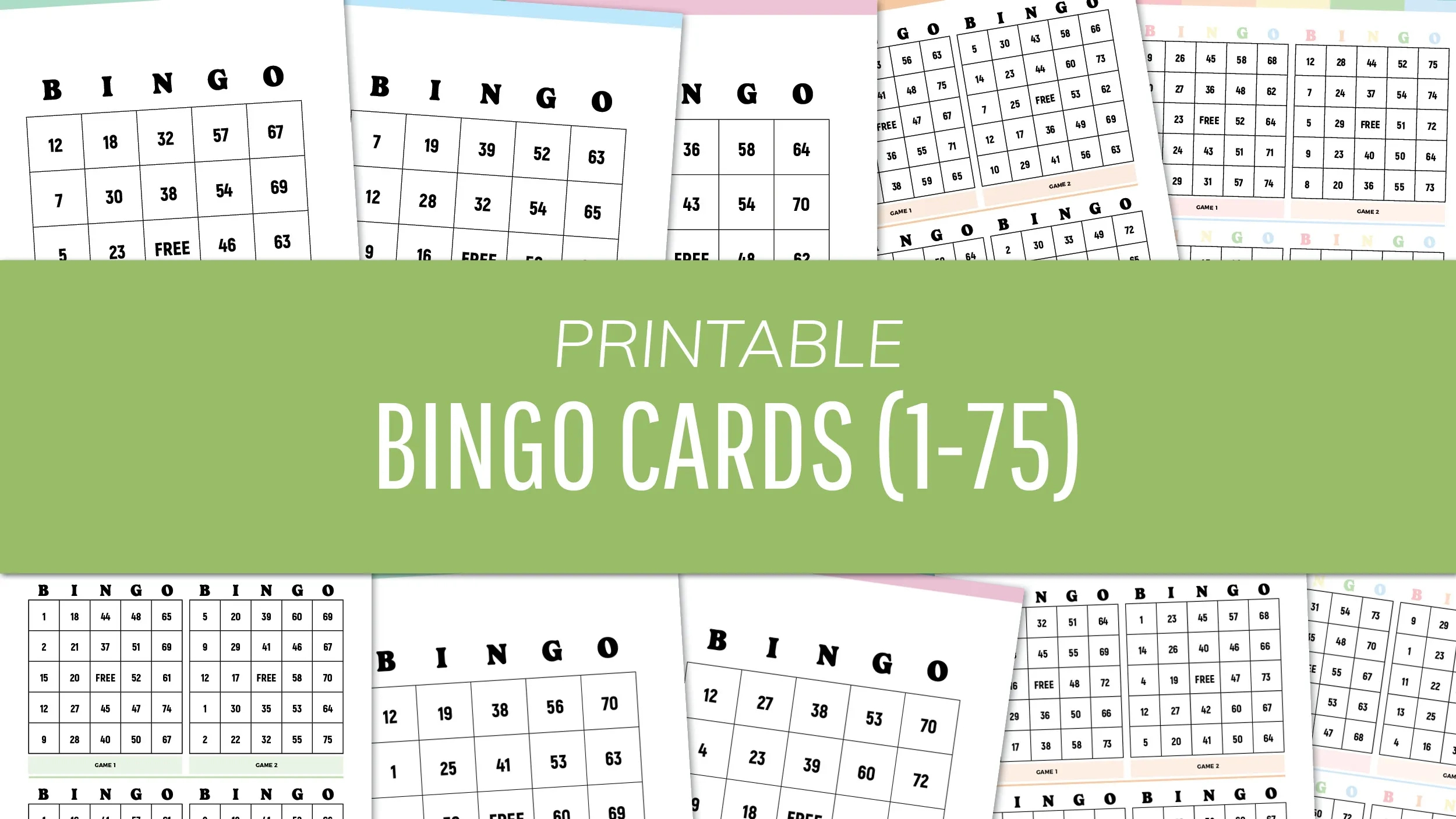 Free Printable Bingo Cards 1 75 Pdf - 200+ Bingo Sheets in Free Printable Number Bingo Cards 1 75