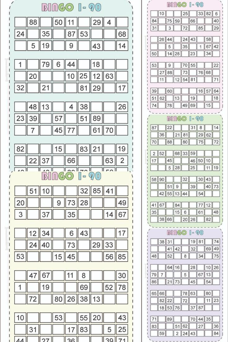 Free Printable Bingo Cards 1-90 [Pdf Included] for Free Printable Bingo Cards 1 90