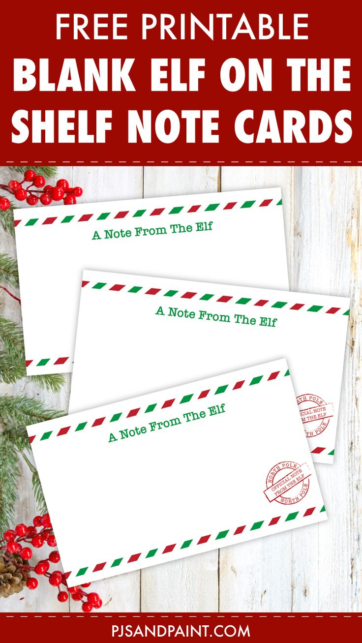 Free Printable Blank Elf On The Shelf Note Cards intended for Elf On The Shelf Stationary Printable Free