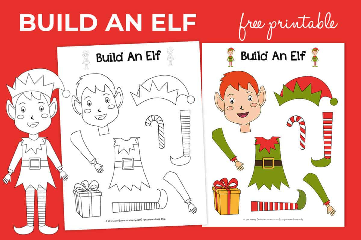 Free Printable Build An Elf Christmas Activity | Mrs. Merry for Free Elf Printable Template