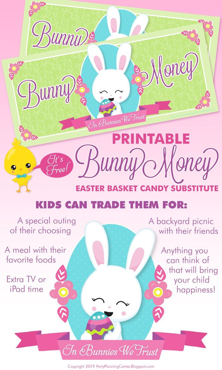 Free Printable Bunny Money #Easterdiy #Easterbaskets inside Free Printable Bunny Money