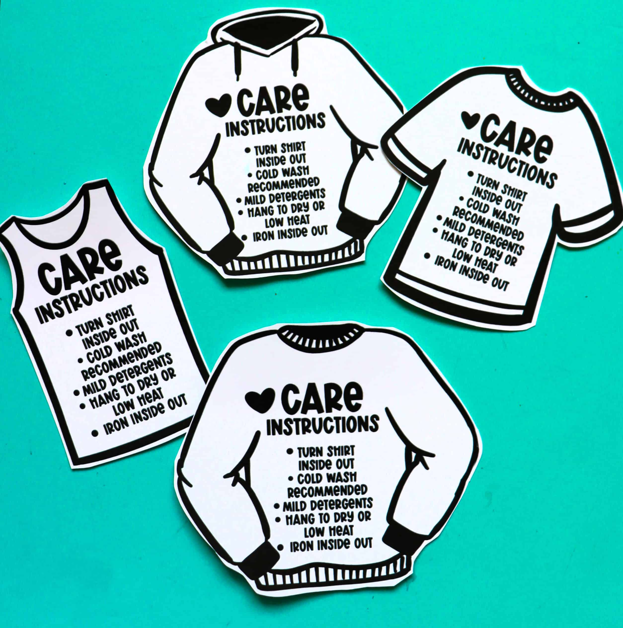 Free Printable Care Instructions For Vinyl Shirts - A Girl And A pertaining to Printable Care Instruction Cards Free