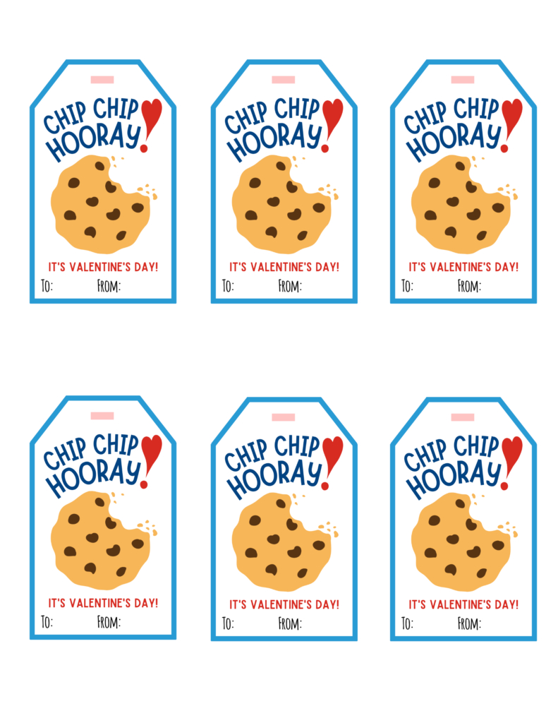 Free Printable Chip Chip Hooray Valentine Tags | Baking You Happier intended for Chip Chip Hooray Free Printable