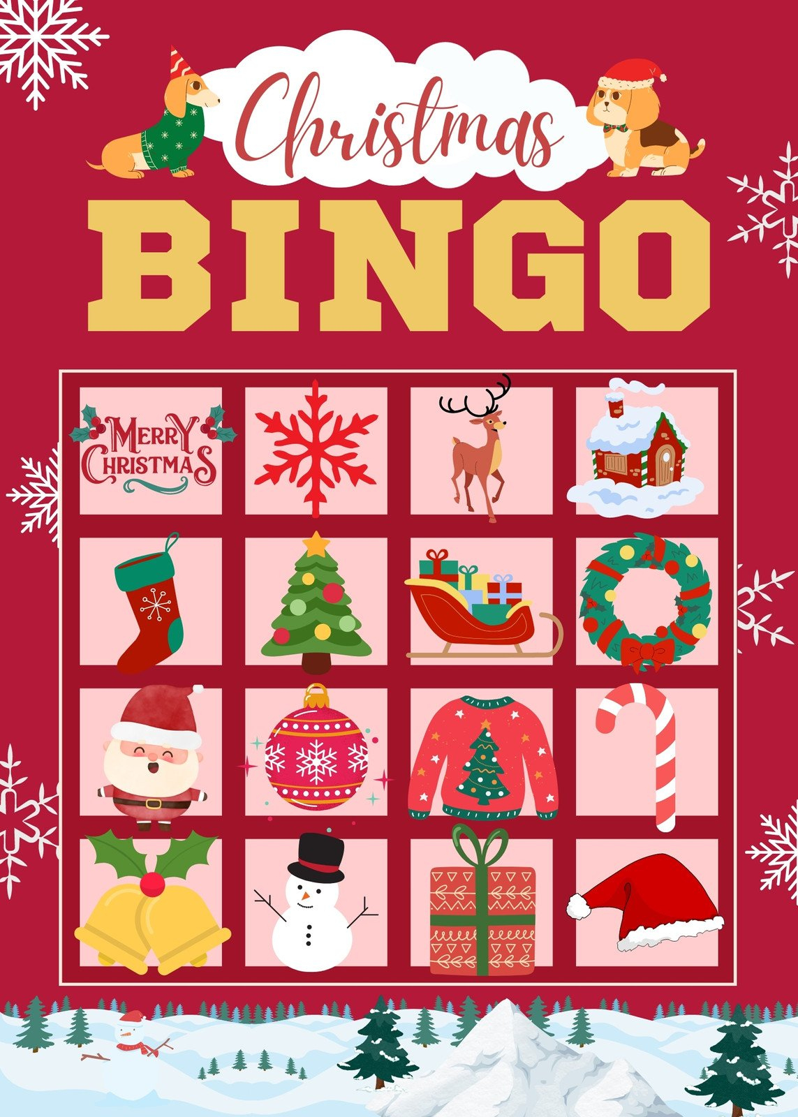 Free Printable Christmas Bingo Card Templates | Canva regarding Holiday Bingo Card Generator
