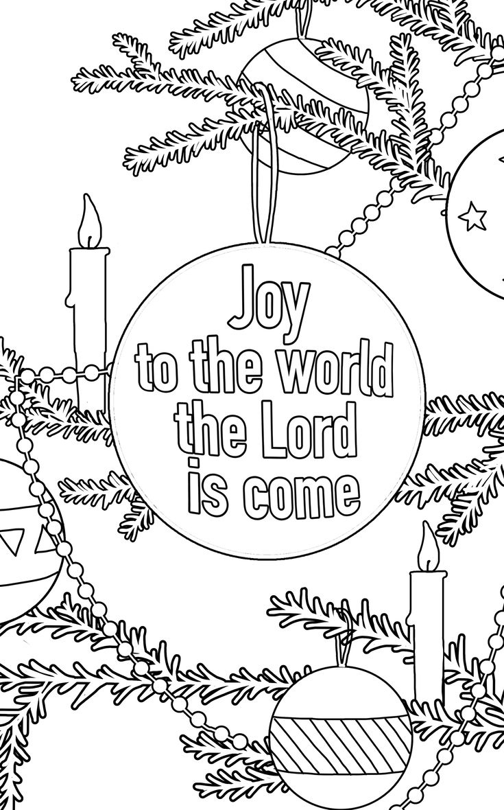 Free Printable Christmas Coloring Pages! Joy To The World, The in Printable Words to Joy to the World