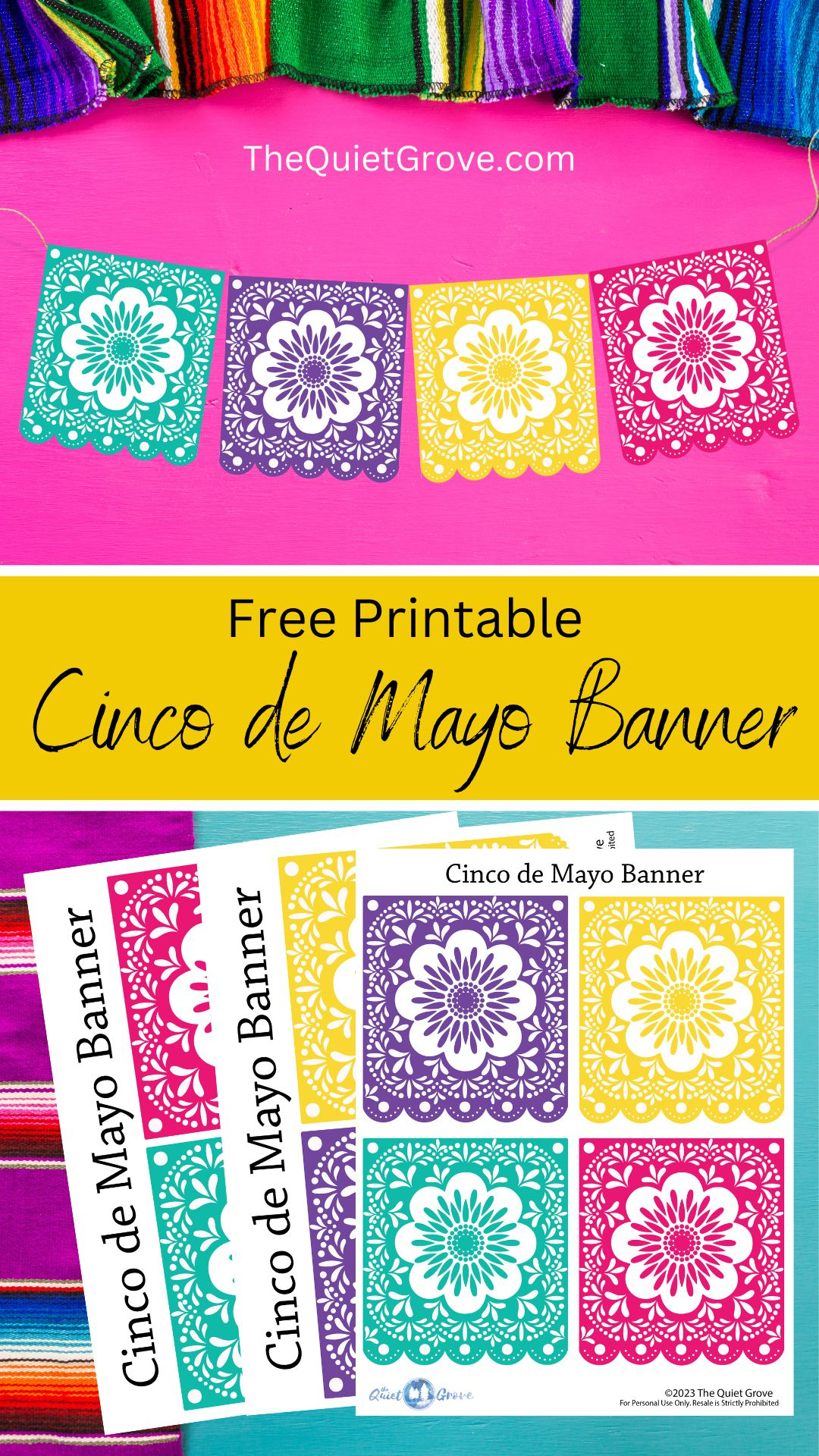 Free Printable Cinco De Mayo Banner ⋆ The Quiet Grove regarding Cinco De Mayo Banner Printable