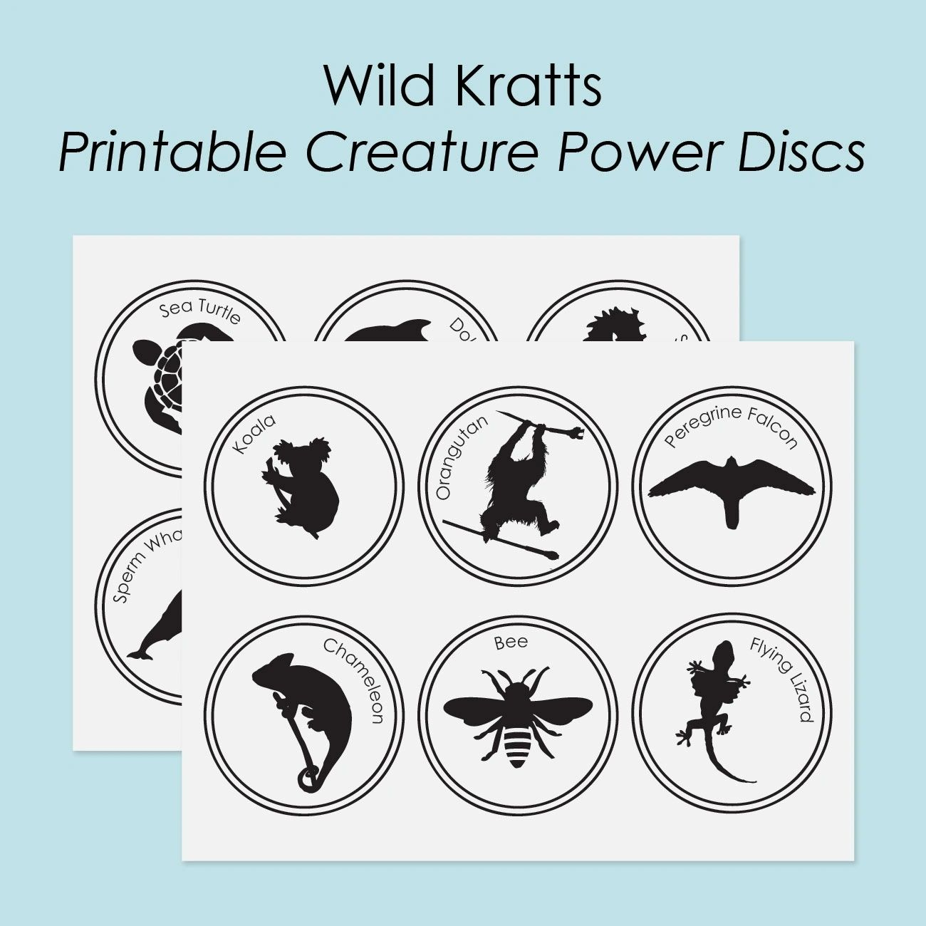 Free Printable Creature Power Discs in Wild Kratts Creature Power Discs Printable Free