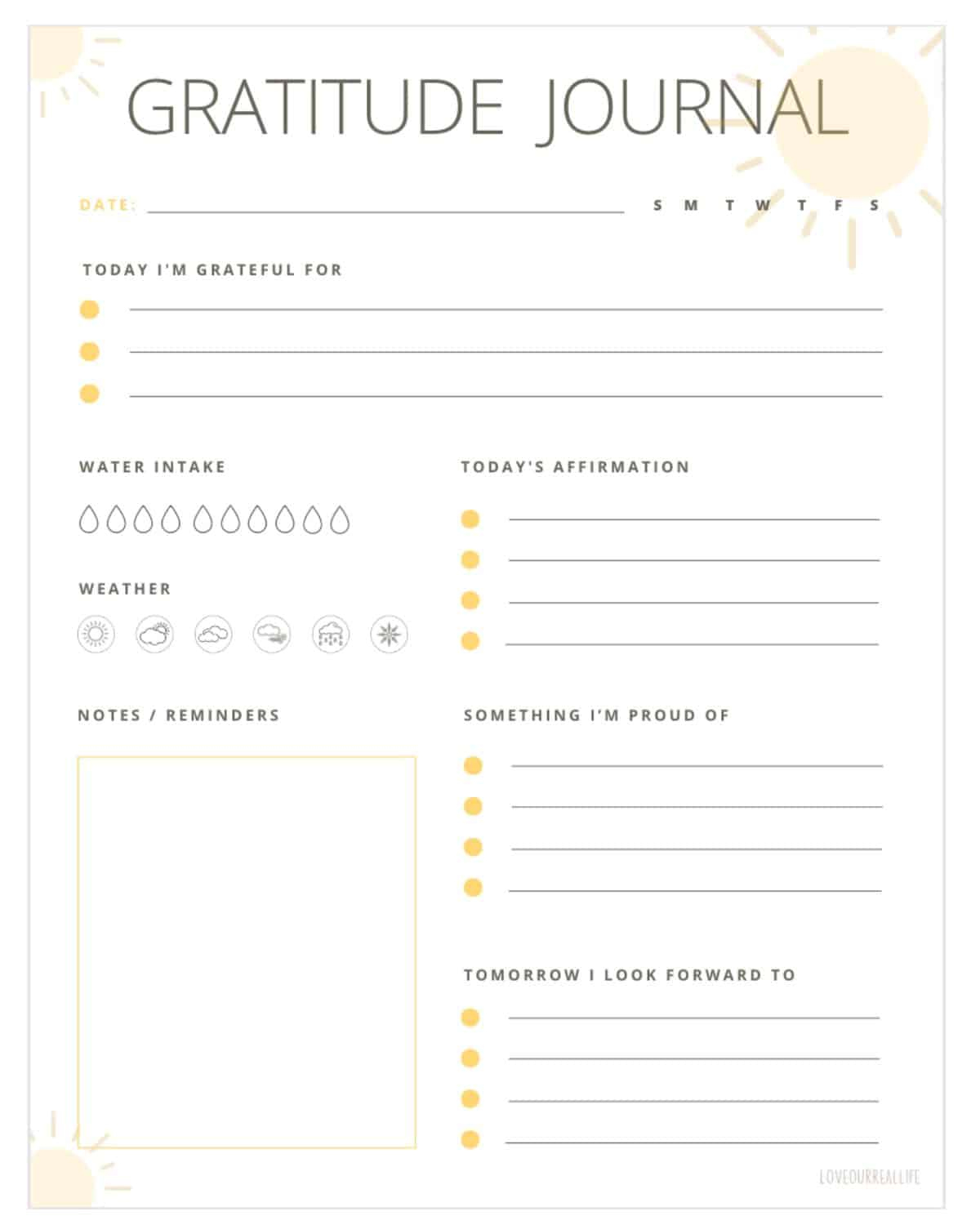 Free Printable Daily Gratitude Journal Template With Prompts inside Gratitude Journal Free Printables