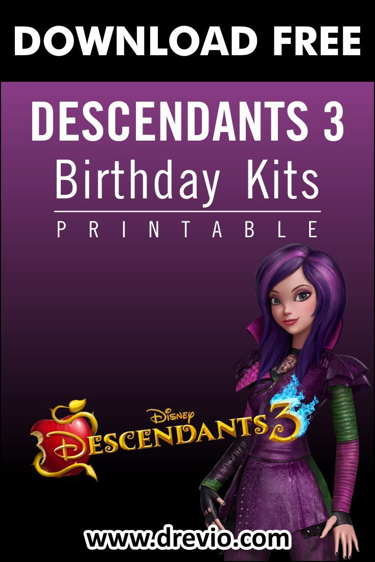 Free Printable) – Descendant 3 Birthday Party Kits Templates with regard to Free Printable Descendants Invitation Template