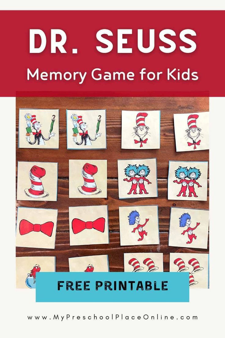 Free Printable Dr. Seuss Memory Game For Kids pertaining to Dr Seuss Matching Game Printable