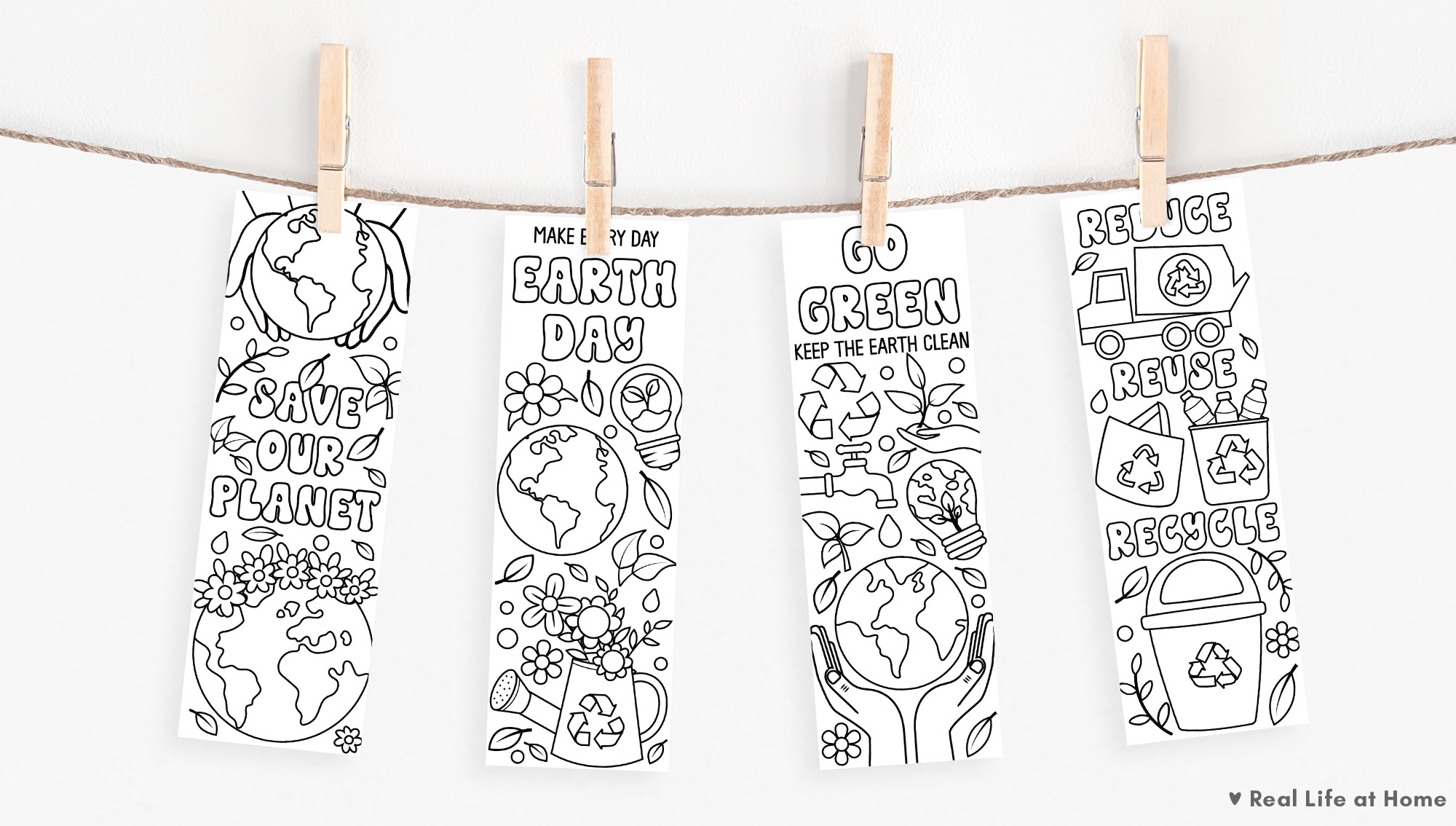 Free Printable Earth Day Bookmarks To Color For Kids And Adults in Earth Day Bookmarks Printable