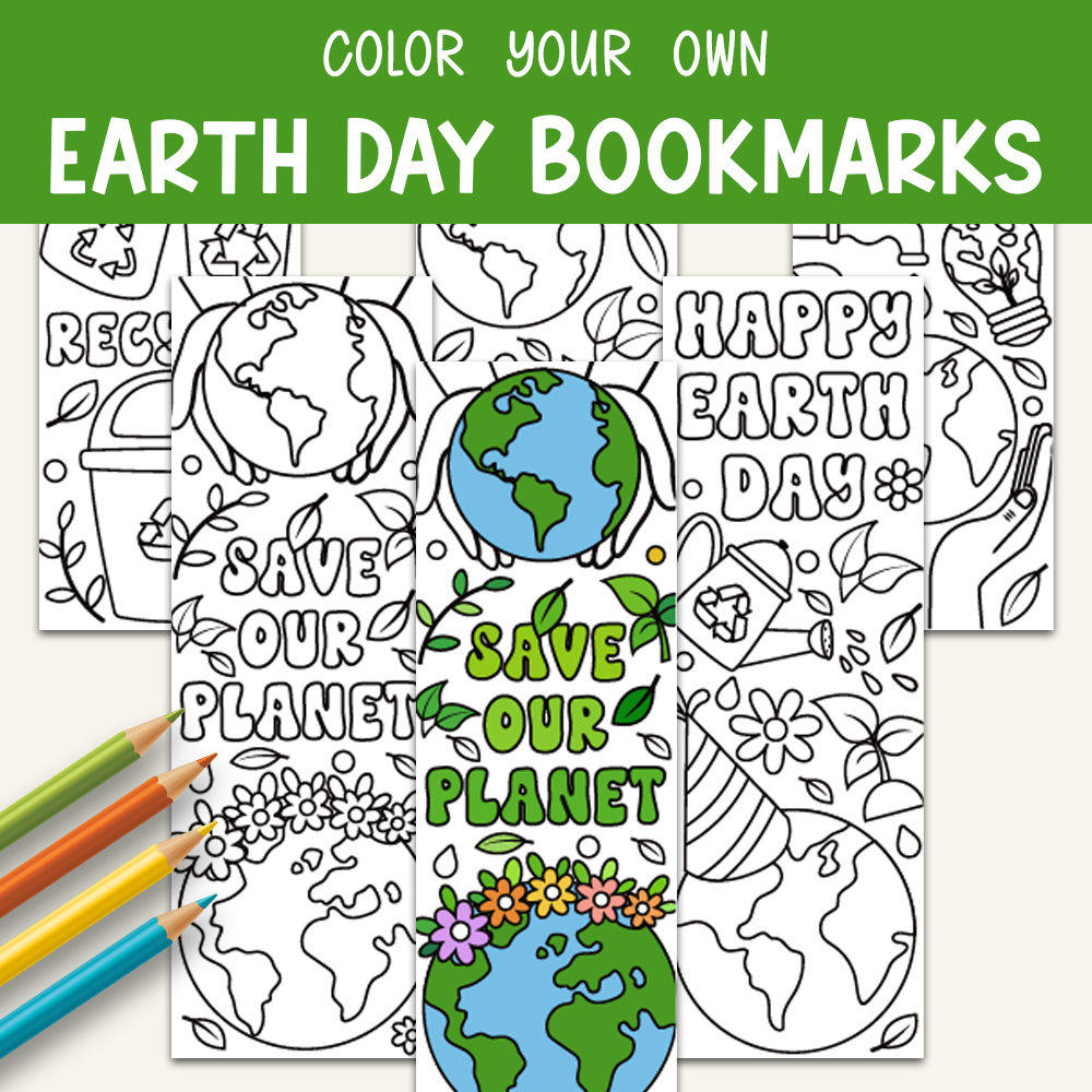 Free Printable Earth Day Bookmarks To Color For Kids And Adults throughout Earth Day Bookmarks Printable