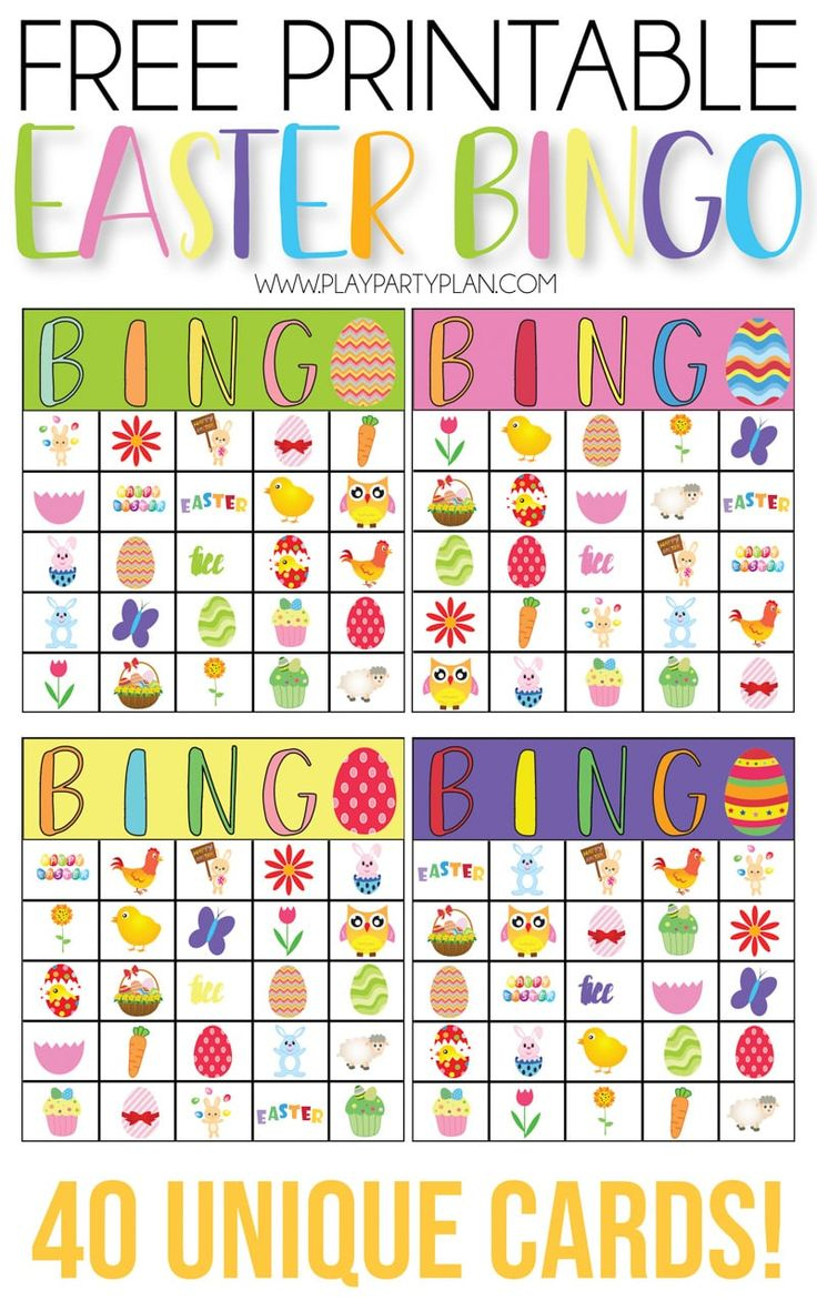 Free Printable Easter Bingo Cards with Easter Bingo Cards Free