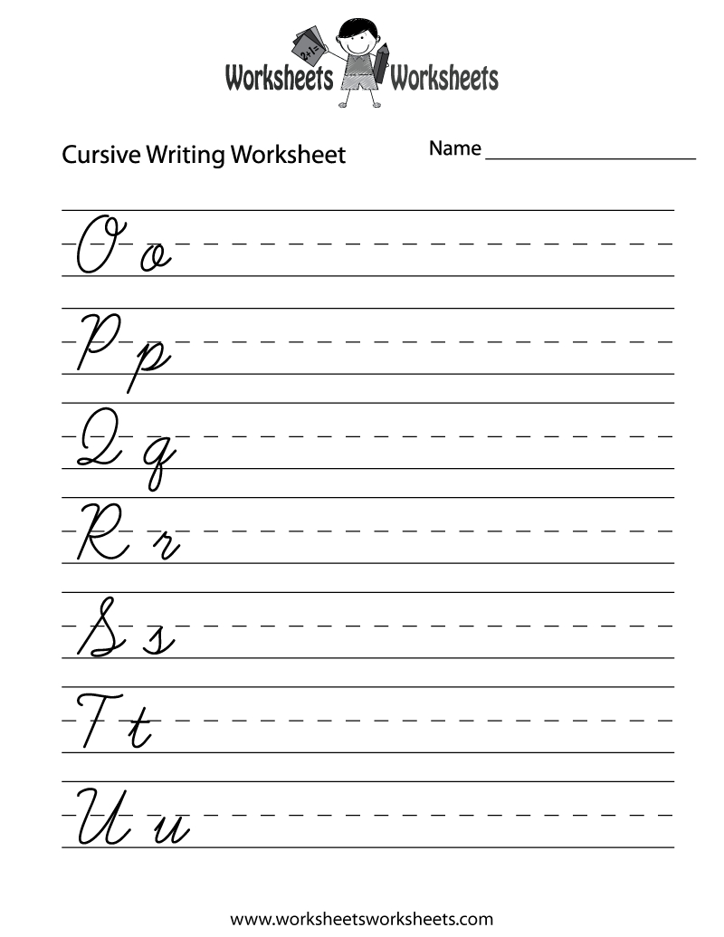 Free Printable Easy Cursive Writing Worksheet intended for Free Printable Worksheets For Writing