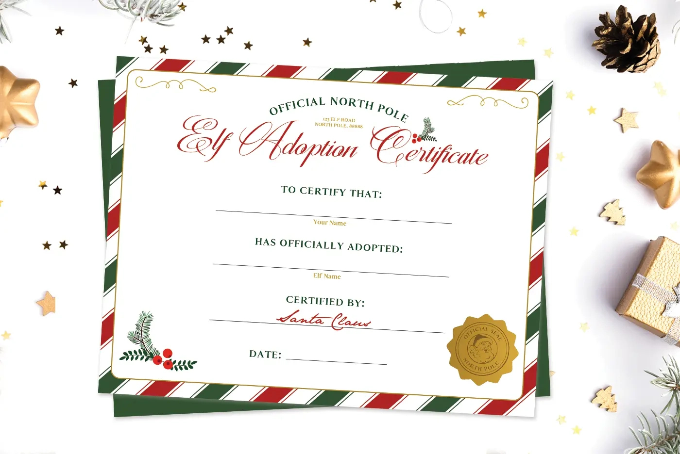 Free Printable Elf On The Shelf Adoption Certificate - Favorite throughout Elf on the Shelf Adoption Certificate Printable Free